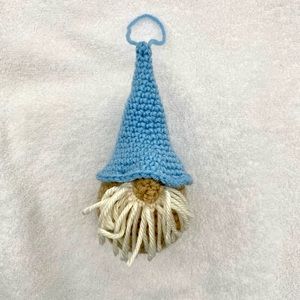 Hand crafted gnome crocheted Blue